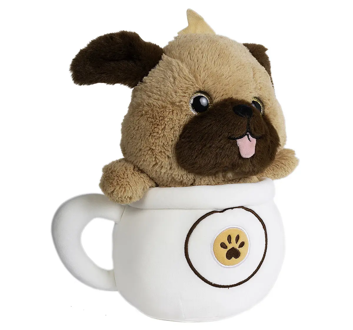 Fuzzbuzz Pup in a Mug Soft Toy, 28cm, 18M+, White
