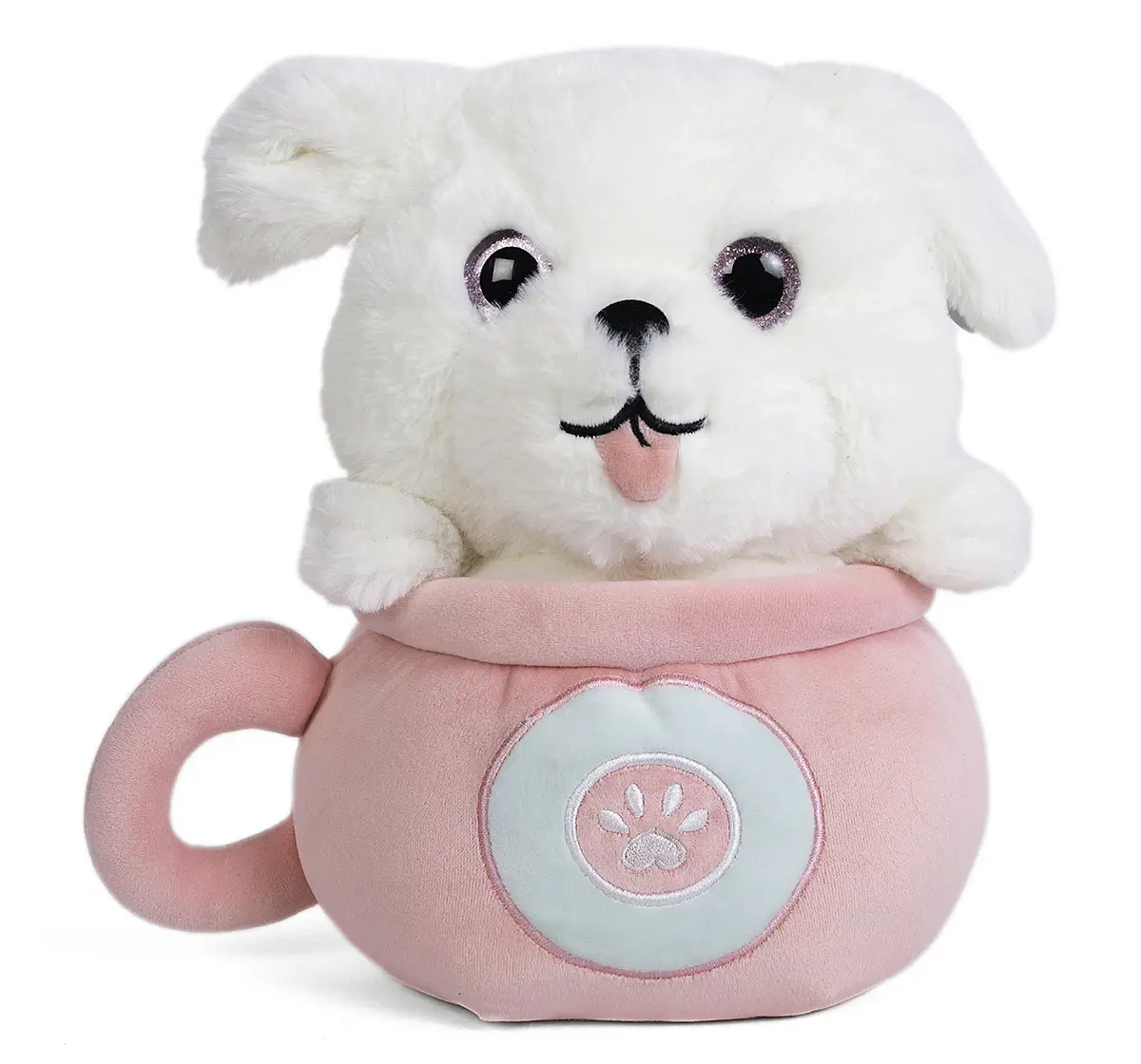 Fuzzbuzz Pup in a Mug Soft Toy, 28cm, 18M+, Pink