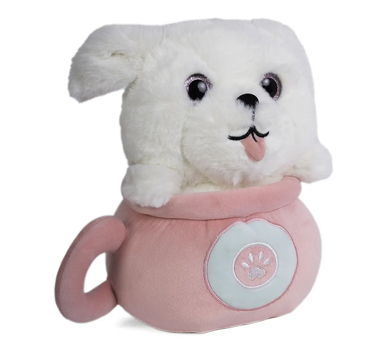Fuzzbuzz Pup in a Mug Soft Toy, 28cm, 18M+, Pink