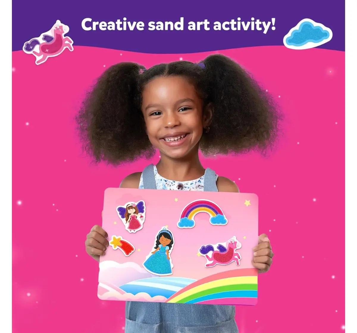 Skillmatics Sand-Tastic Art Unicorns & Princesses, Controlled-Mess Sand Art, 4Y+