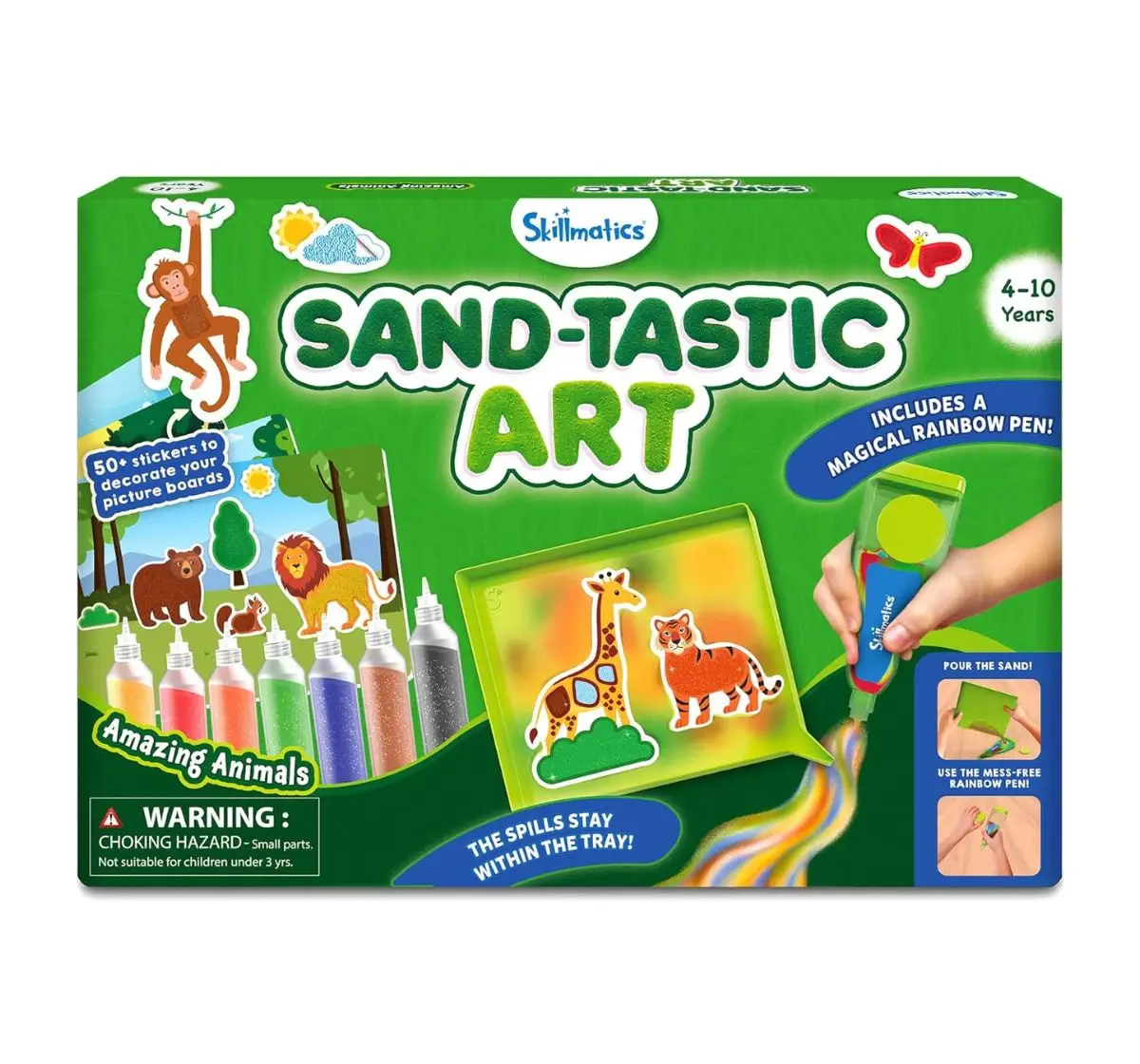 Skillmatics Sand-Tastic Art Animals, Controlled-Mess Sand Art, 4Y+