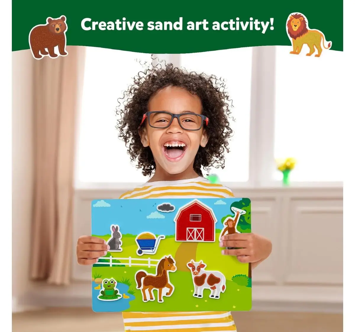 Skillmatics Sand-Tastic Art Animals, Controlled-Mess Sand Art, 4Y+