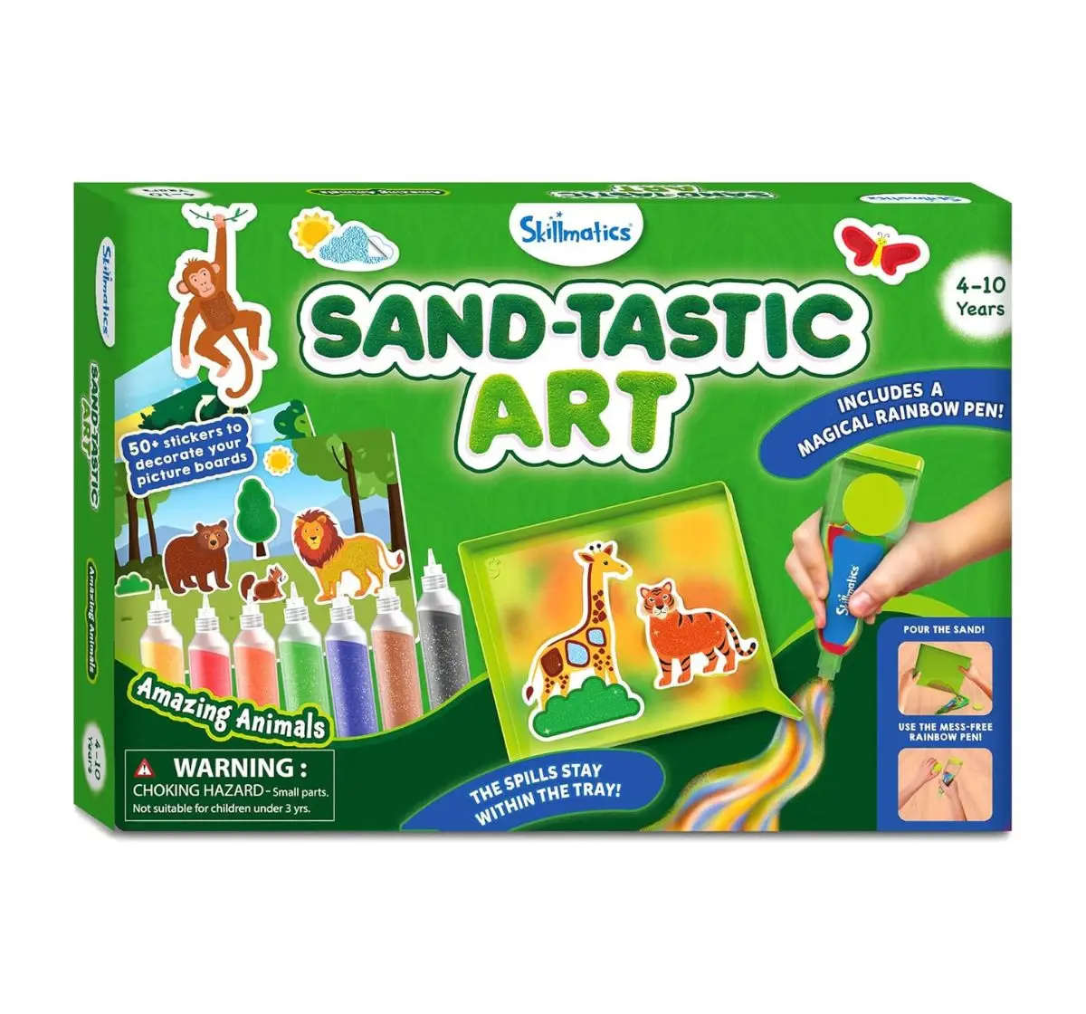 Skillmatics Sand-Tastic Art Animals, Controlled-Mess Sand Art, 4Y+