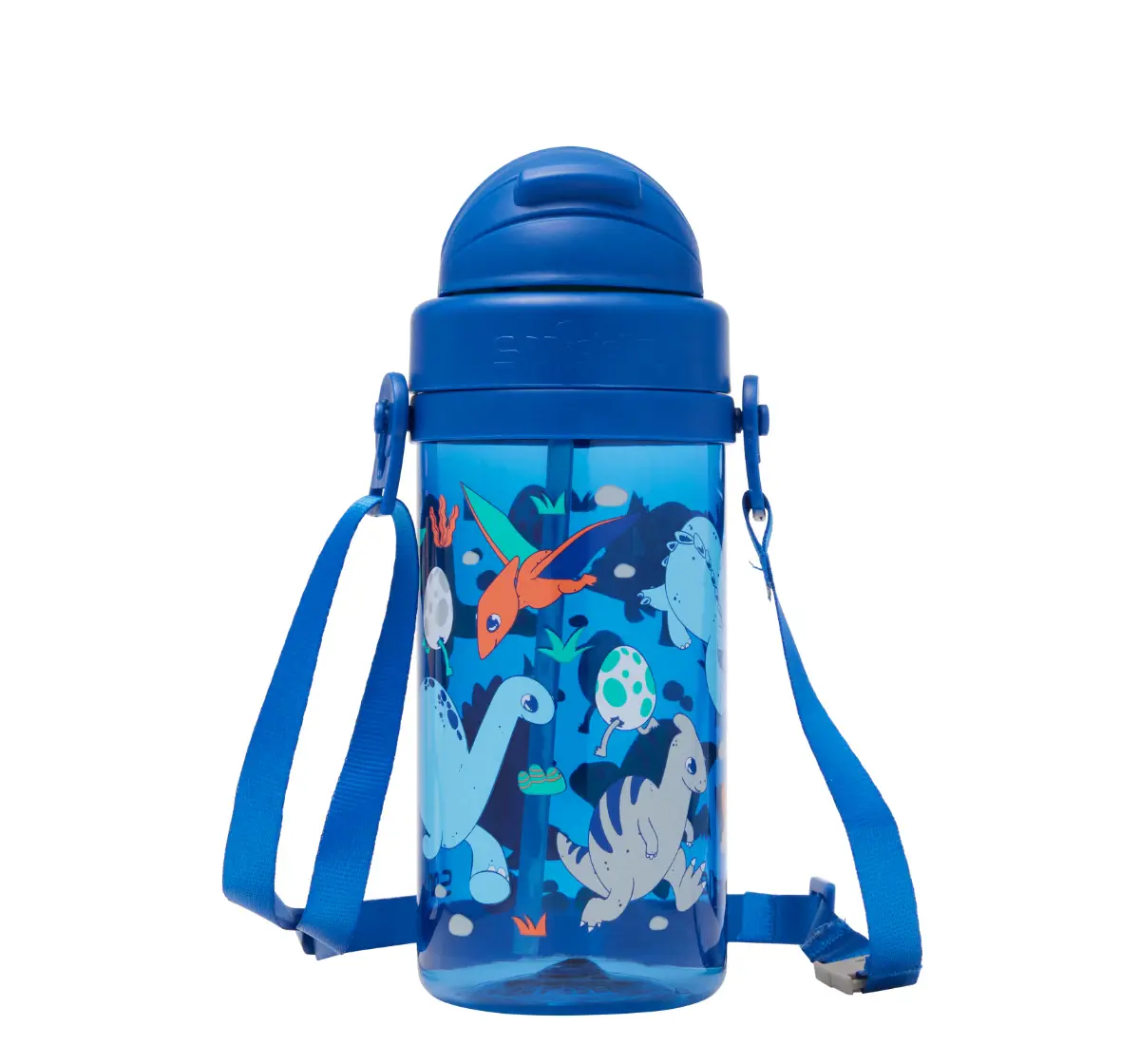 Smiggle Out & About Collection Water Bottle 400 ml With Strap For Kids Age 3Y+, Navy