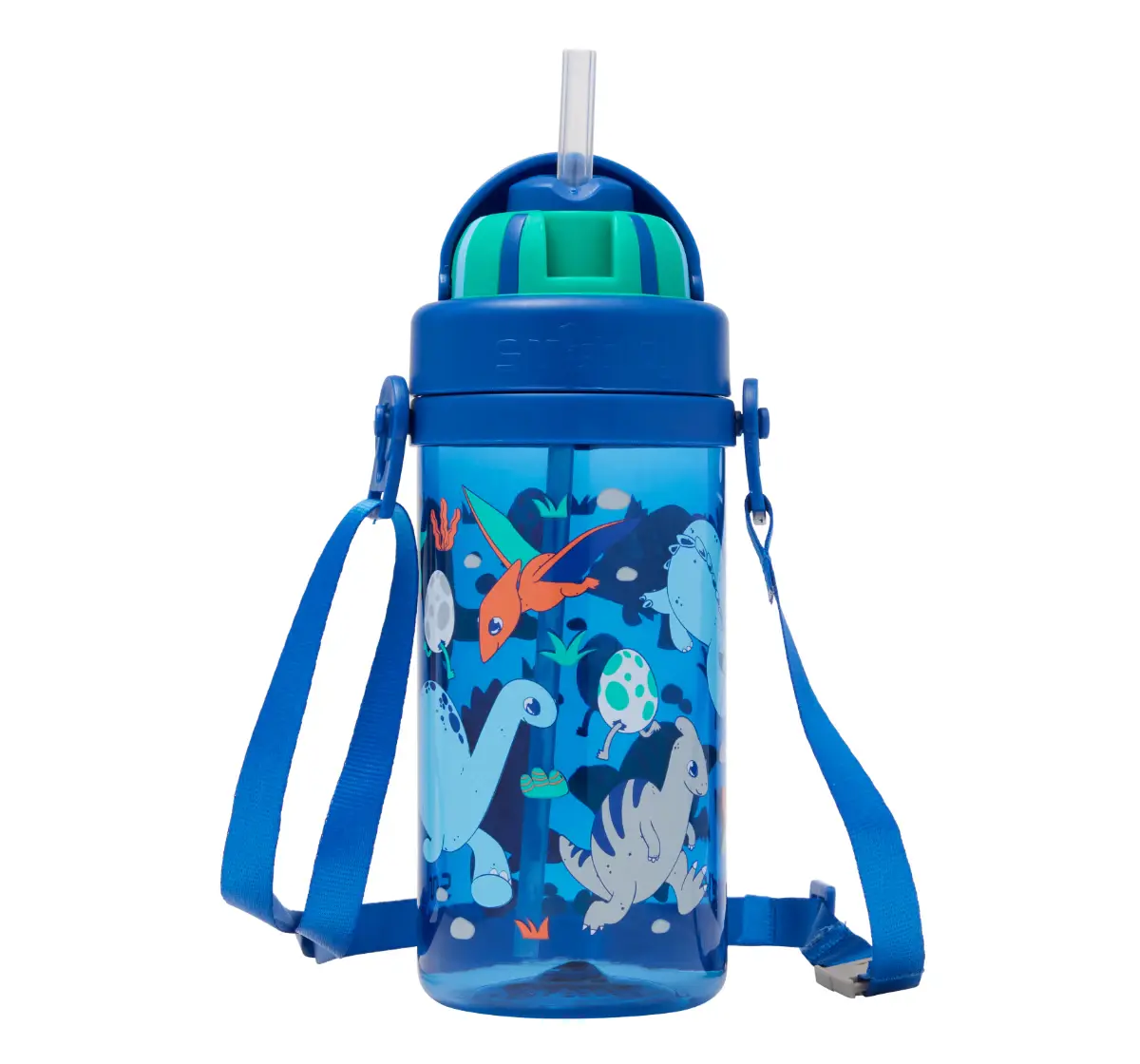 Smiggle Out & About Collection Water Bottle 400 ml With Strap For Kids Age 3Y+, Navy
