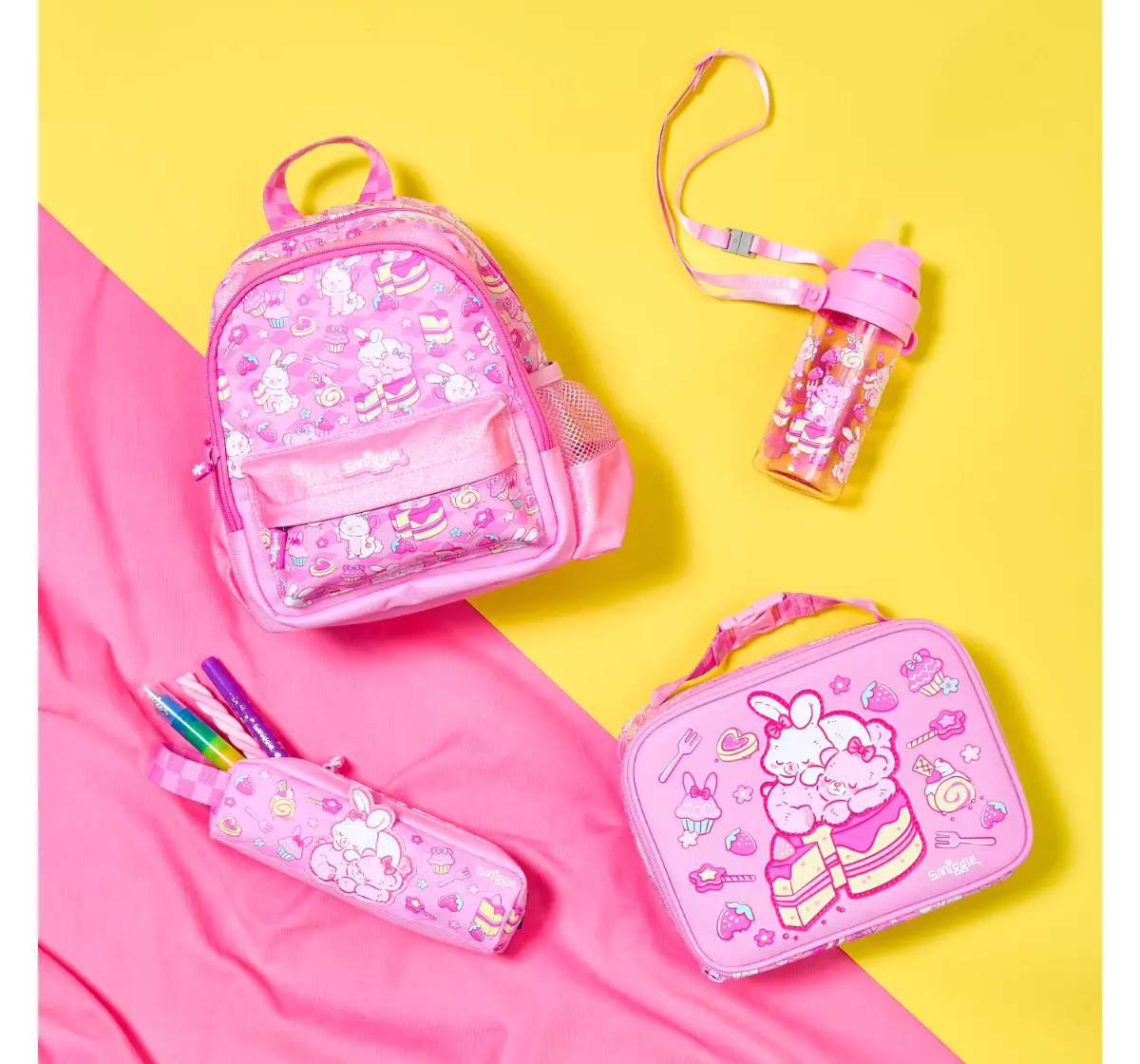 Smiggle Out & About Collection 10 inches Backpack For Kids Age 3Y+, Pink