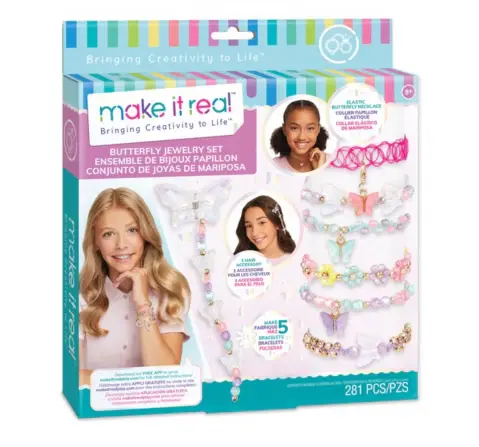 Make IT Real - Butterfly Jewelry Set DIY Kit, 8Y+