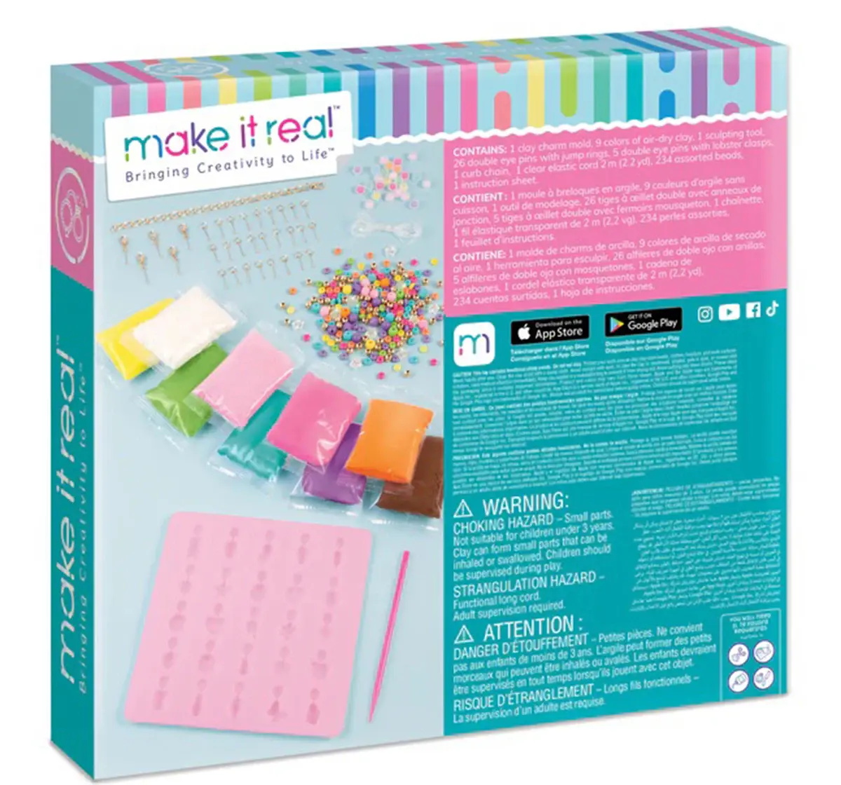 Make IT Real - Clay Charm DIY Jewelry Kit DIY Kit, 8Y+