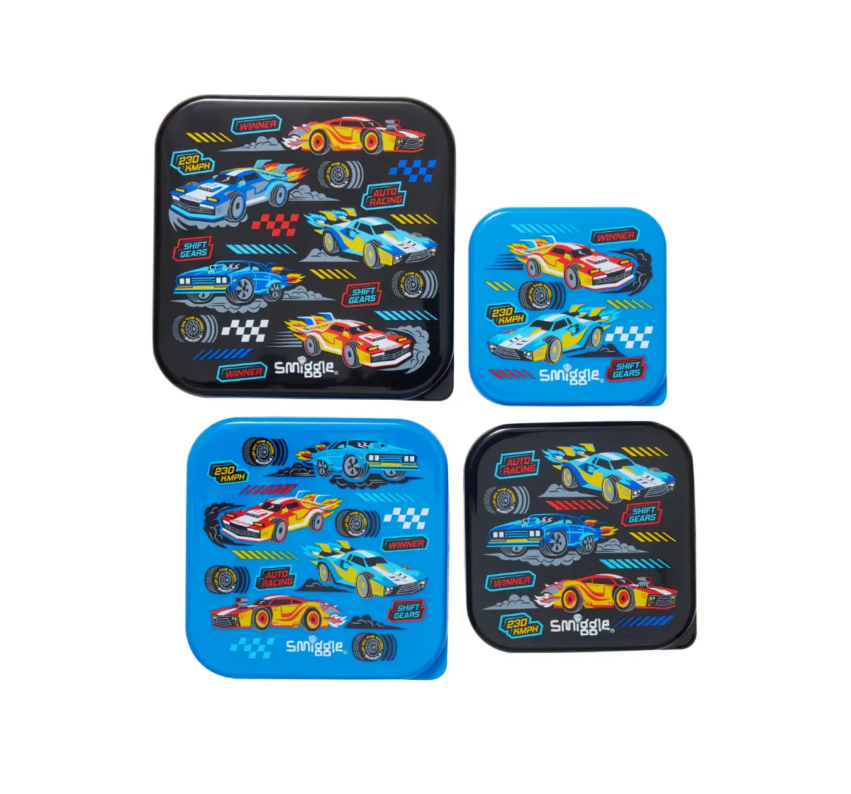 Smiggle Curious Collection Food Container 4 In 1, Black, 3Y+