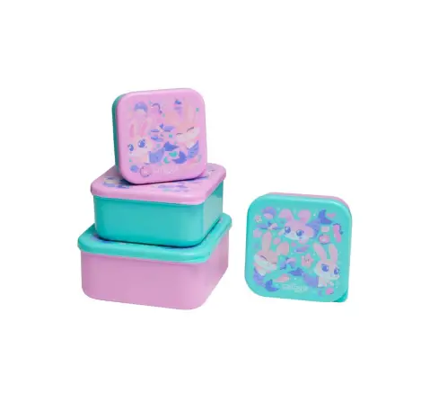 Smiggle Curious Collection Food Container 4 In 1, Mint, 3Y+
