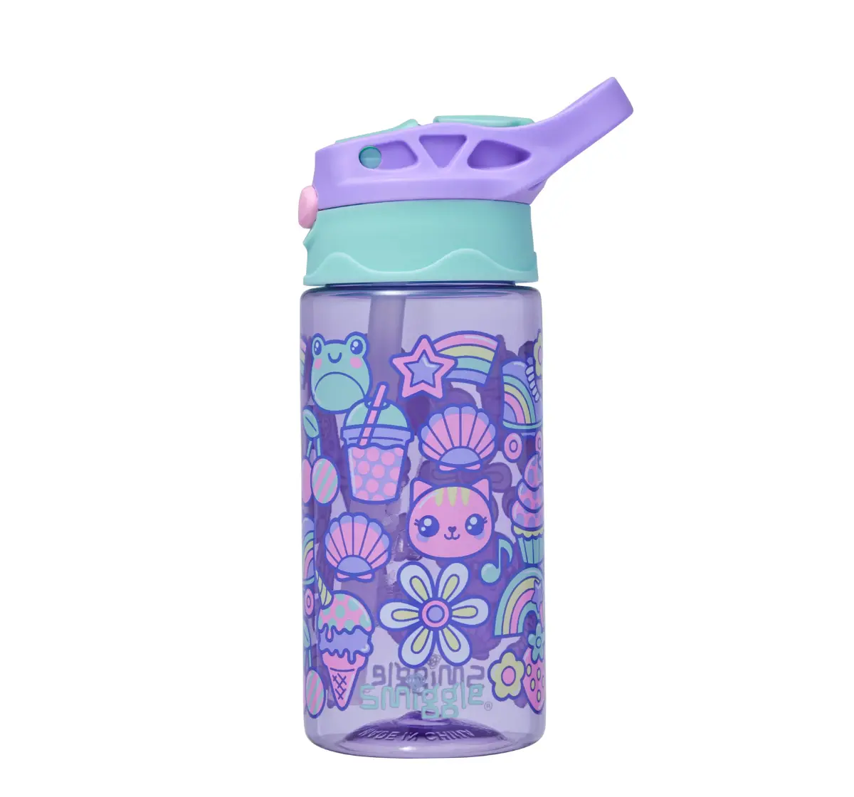 Smiggle Curious Collection Water Bottle Flip 440 ml, Lilac