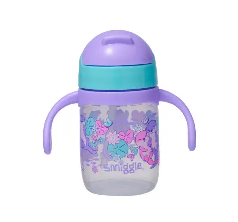 Smiggle Out & About Collection Sippy Bottle For Kids Age 3Y+, Lilac, 14Cm