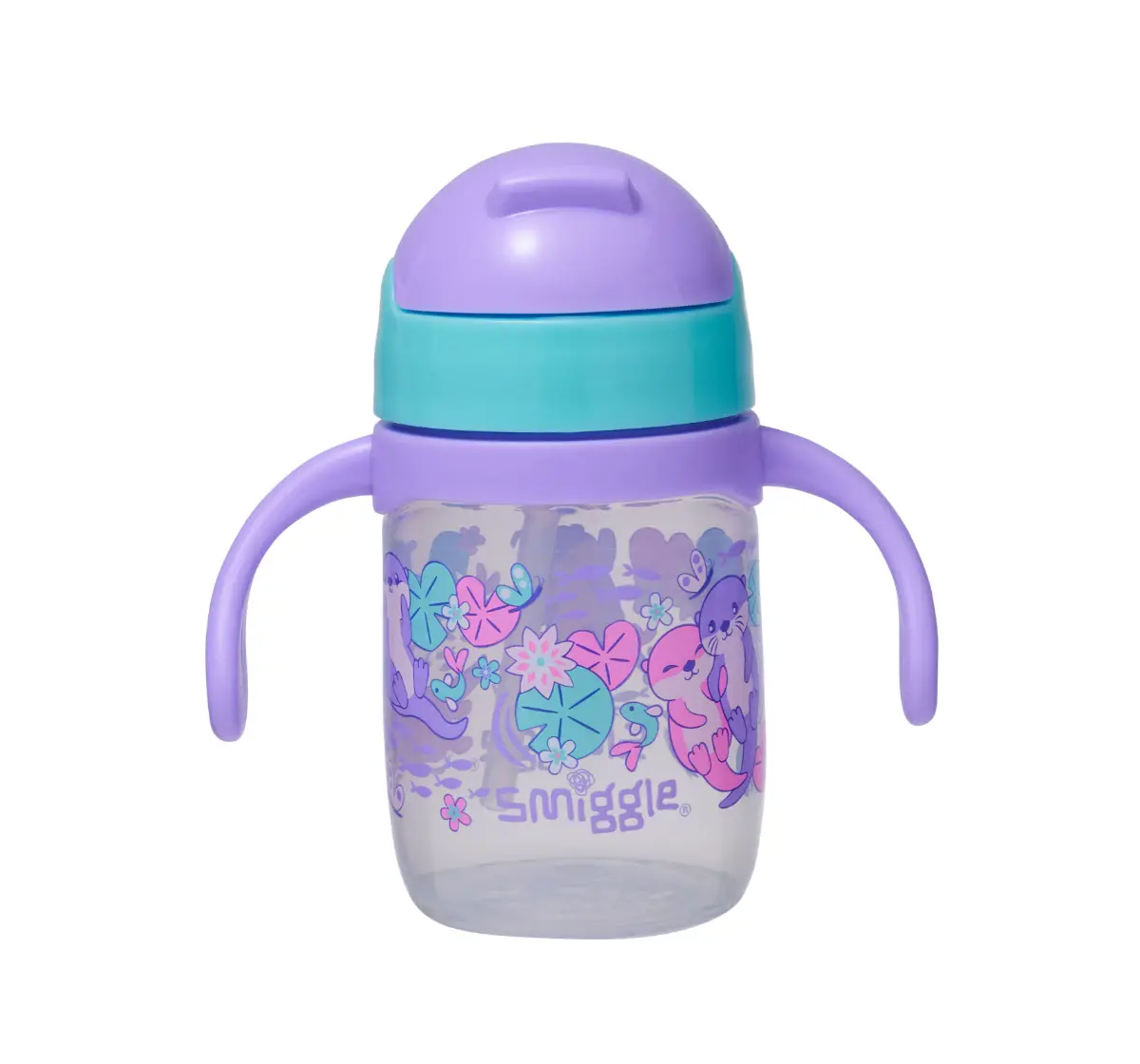Smiggle Out & About Collection Sippy Bottle For Kids Age 3Y+, Lilac, 14Cm
