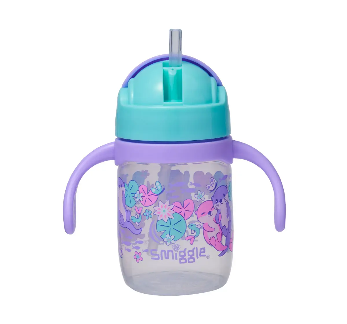 Smiggle Out & About Collection Sippy Bottle For Kids Age 3Y+, Lilac, 14Cm