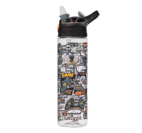 Smiggle Super Charge Collection Water Bottle Flip 700 ml, Black
