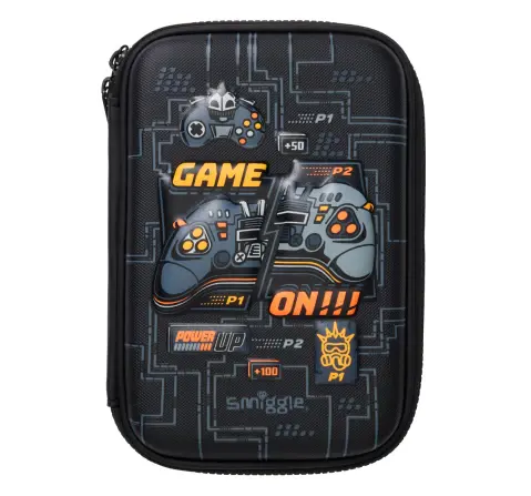 Smiggle Super Charge Collection Hardtop Pencil Case 3Y+, Black