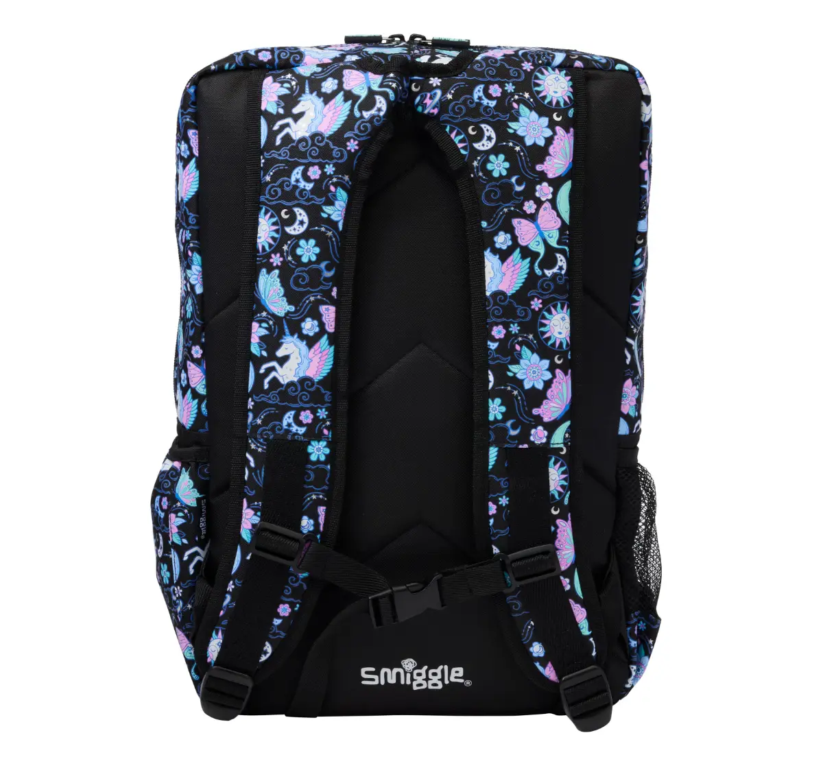 Smiggle Super Charge Attach Foldover 18 inches Backpack Black Mix, 3Y+