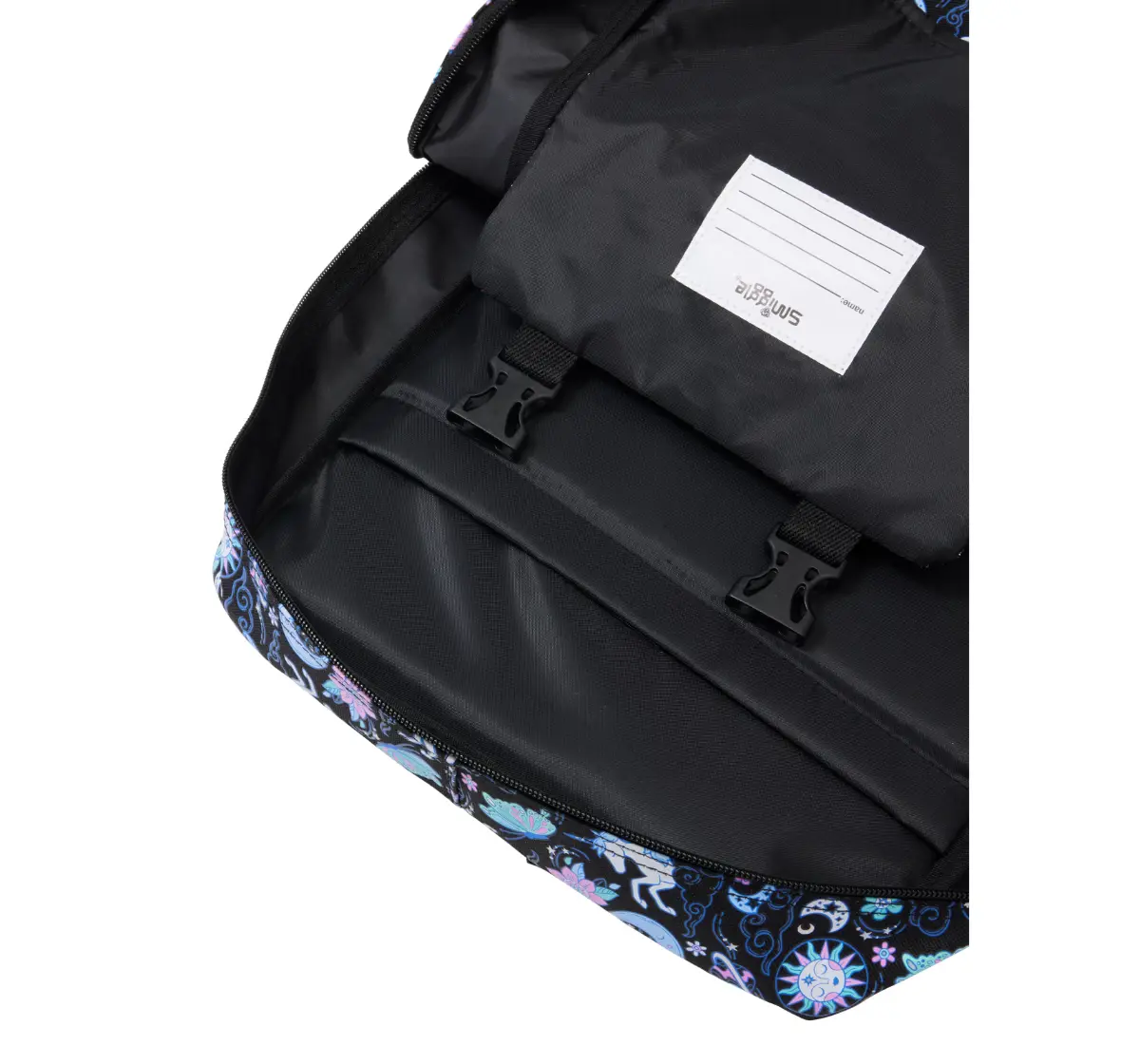 Smiggle Super Charge Attach Foldover 18 inches Backpack Black Mix, 3Y+