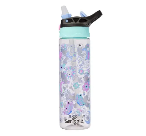 Smiggles Super Charge Collection Water Bottle Flip 700 ml, Black Mix