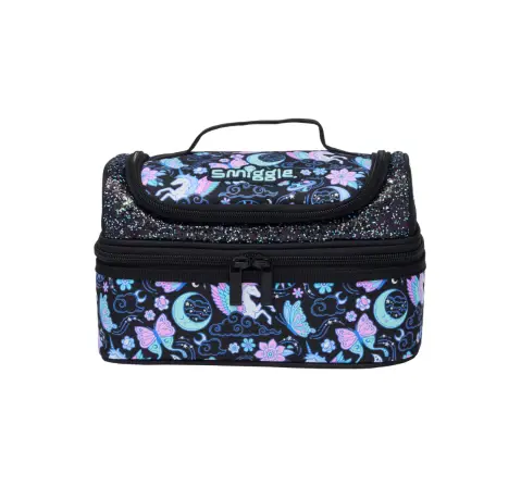 Smiggle Super Charge Collection Lunch Bag 3Y+, Black Mix, 15cm