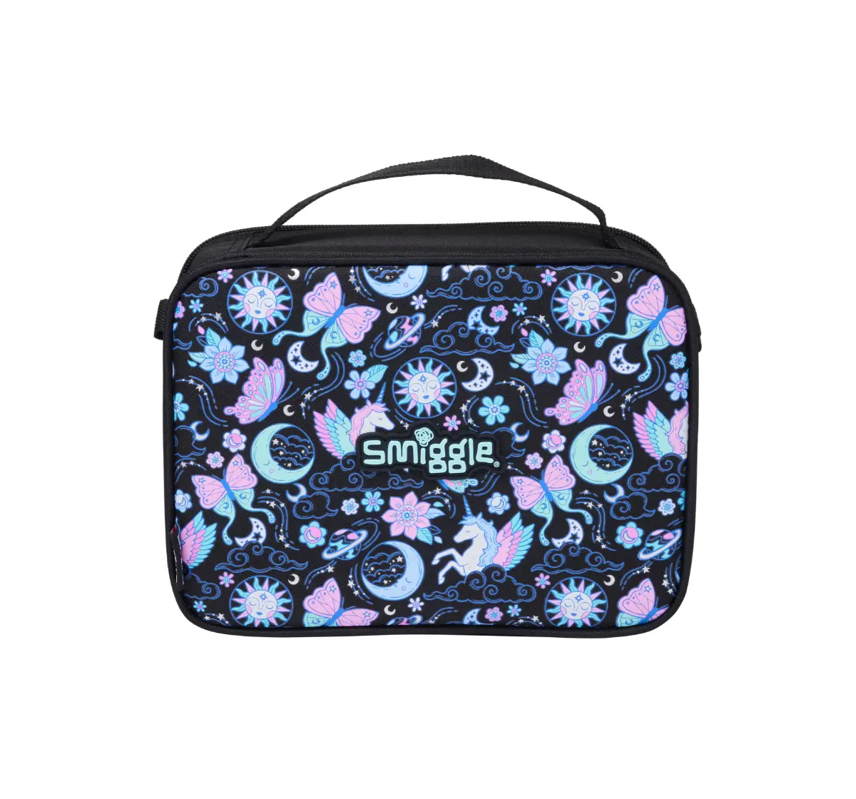 Smiggle Super Charge Collection Lunch Bag, 3Y+, Black Mix