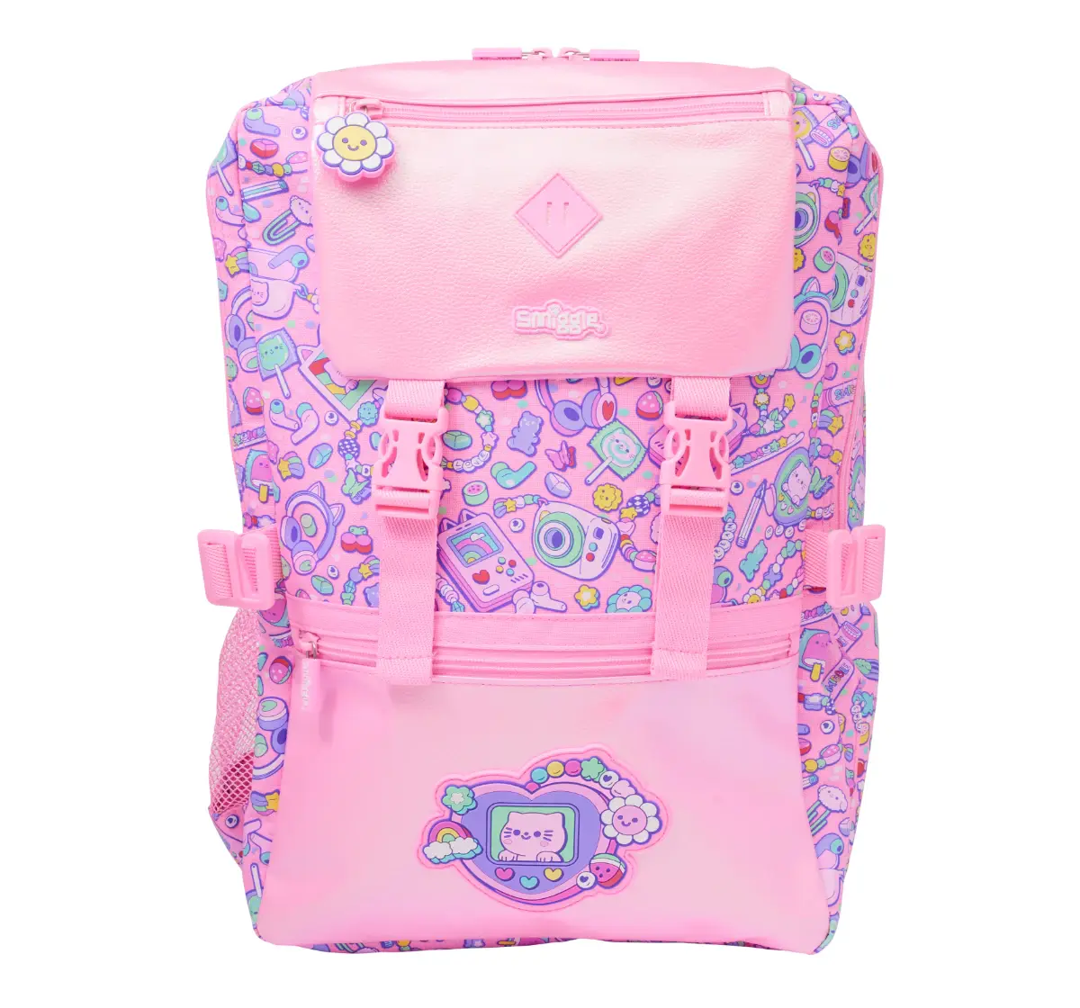 Smiggle Super Charge Attach Foldover 18 inches Backpack Pink, 3Y+