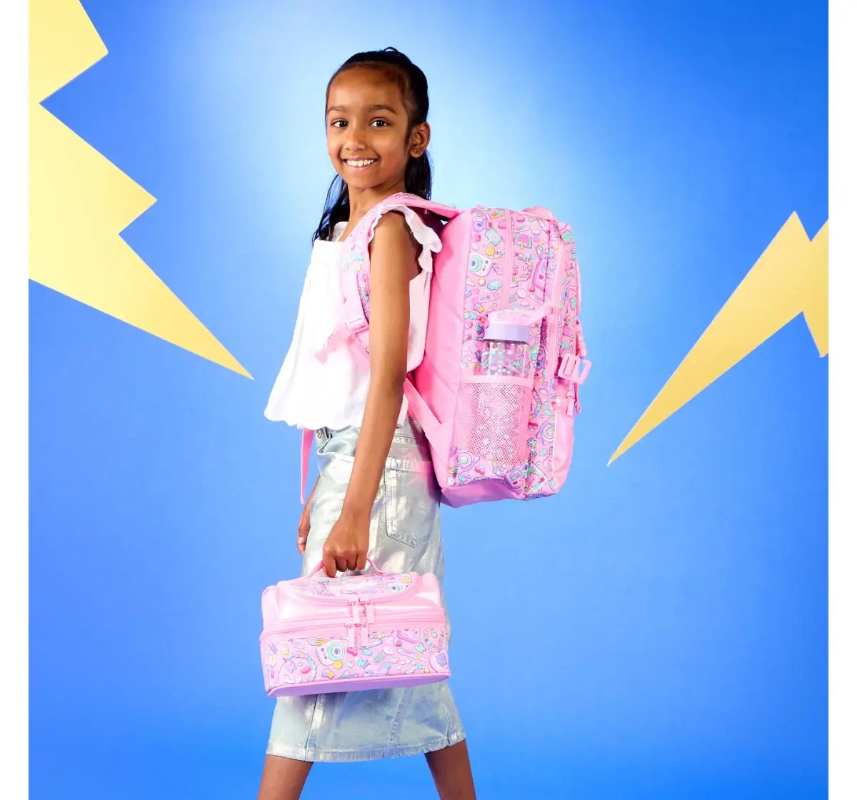 Smiggle Super Charge Attach Foldover 18 inches Backpack Pink, 3Y+