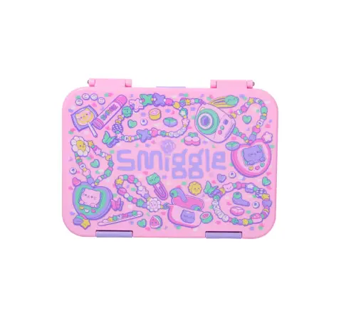 Smiggle Super Charge Collection Bento Lunch Box 3Y+, Pink, 21Cm