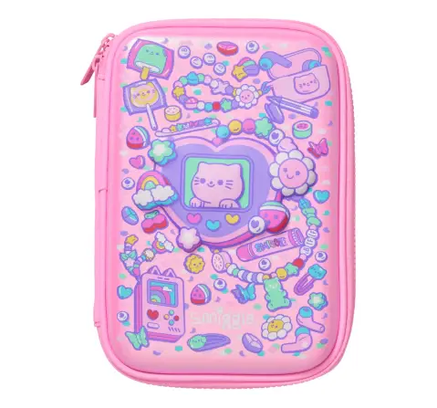 Smiggle Super Charge Collection Hardtop Pencil Case 3Y+, Pink