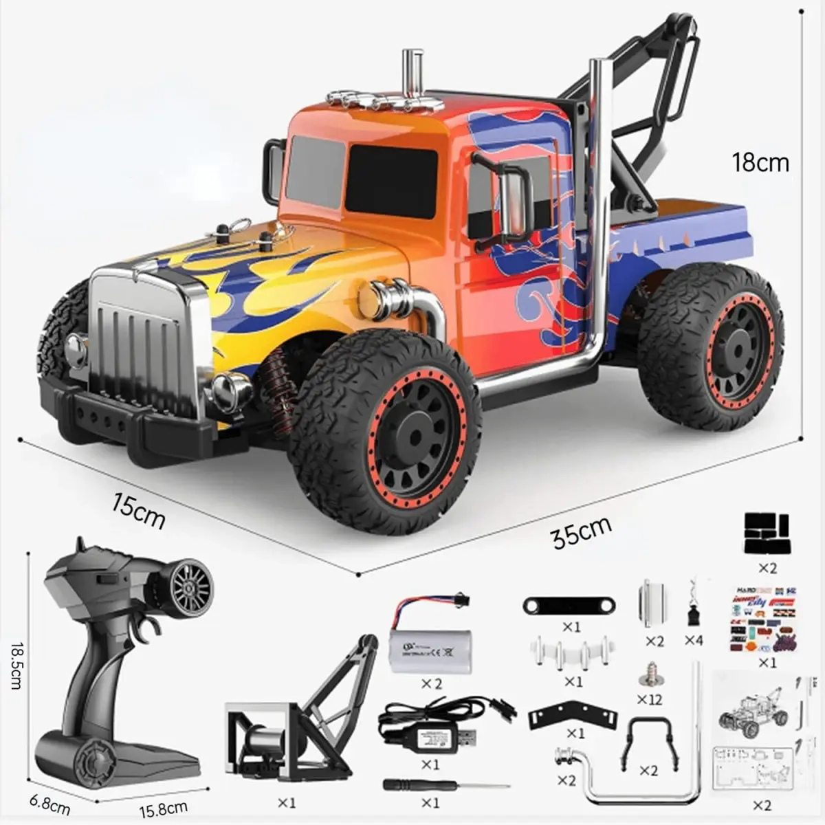 Electrobotic 1:16 RC 2.4GHZ High Speed Remote Control Monster Truck, Yellow, 5Y+