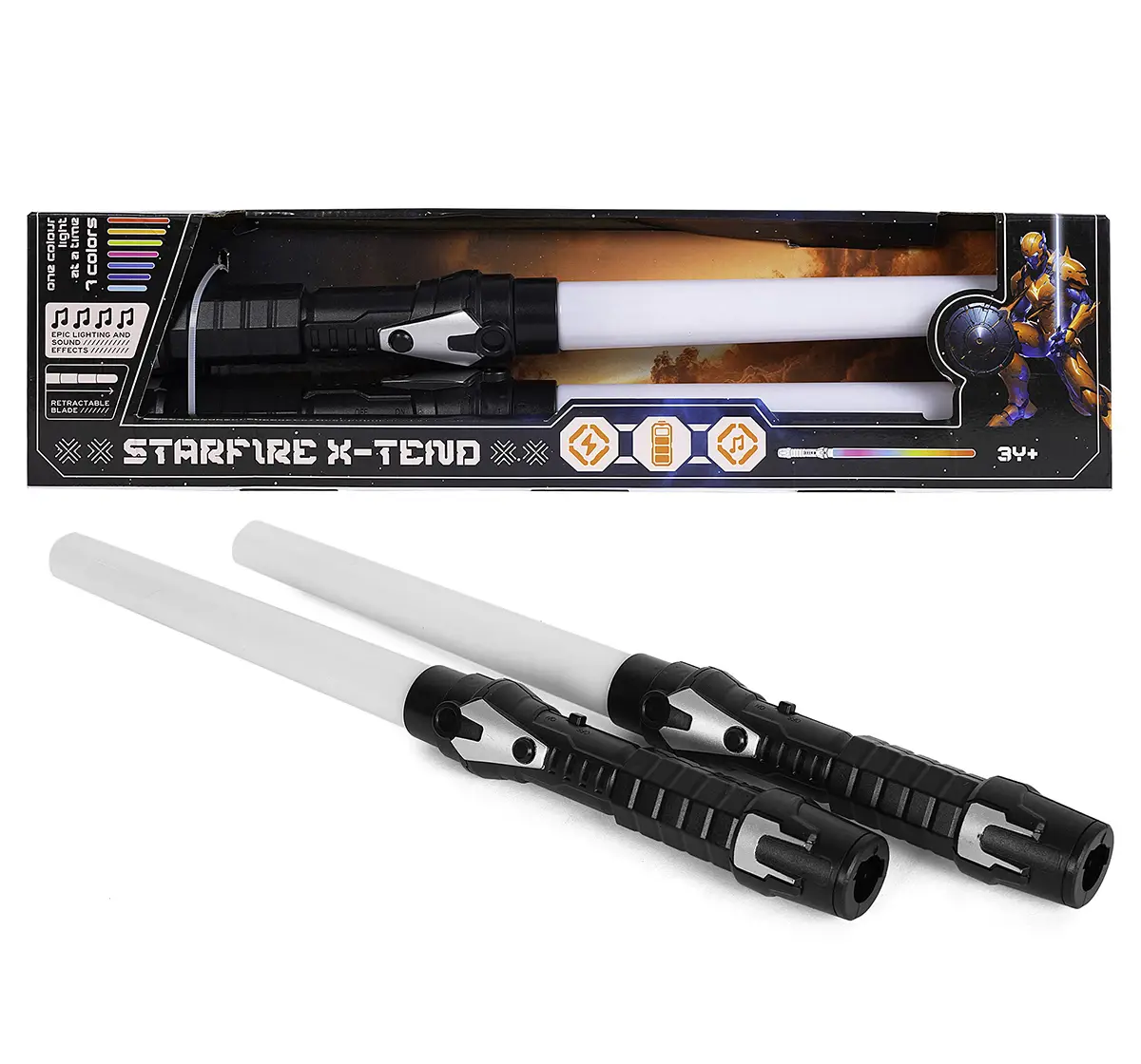 Starfire X-Tend Light & Sound 2 in1 Retractable Opaque Light Saber, 3Y+