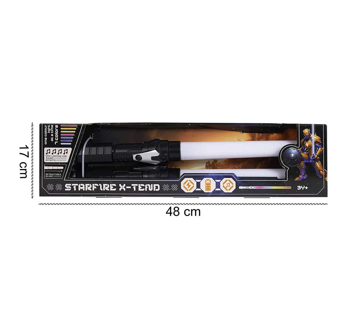 Starfire X-Tend Light & Sound 2 in1 Retractable Opaque Light Saber, 3Y+