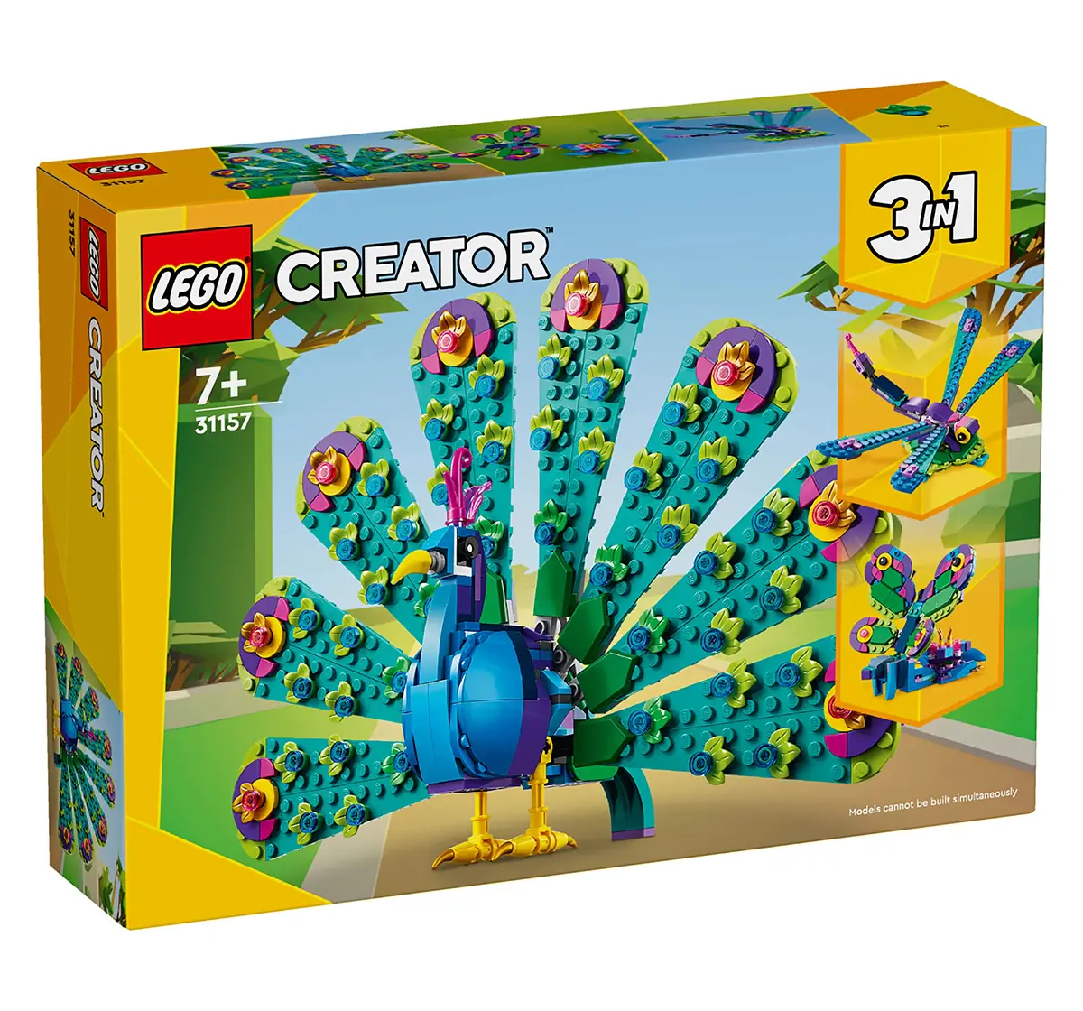 LEGO Creator Exotic Peacock 3in1 Toy Set 31157 (355 Pieces), 7Y+