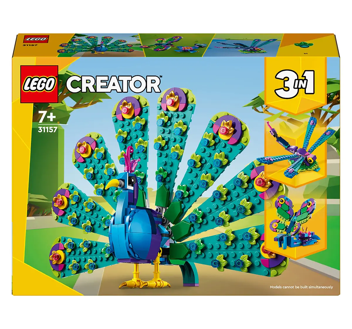 LEGO Creator Exotic Peacock 3in1 Toy Set 31157 (355 Pieces), 7Y+