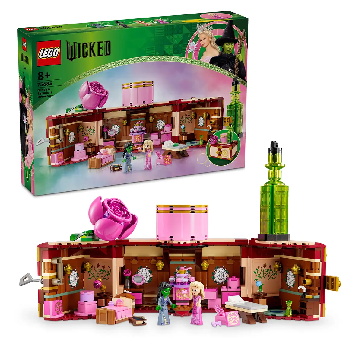 LEGO Wicked Glinda & Elphaba’s Dormitory Collectible Toy Model 75683 (740 Pieces), 8Y+