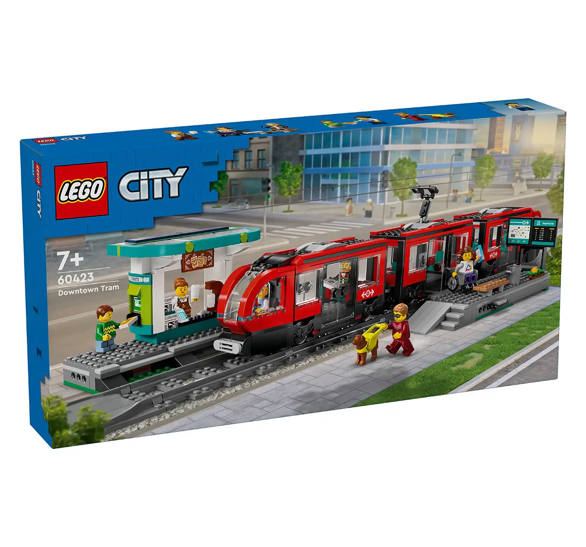 LEGO City Downtown Streetcar and Station Toy Set 60423 (811 Pieces), 7Y+