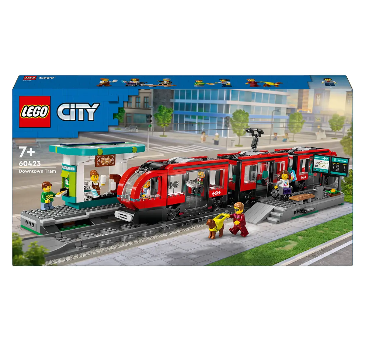 LEGO City Downtown Streetcar and Station Toy Set 60423 (811 Pieces), 7Y+