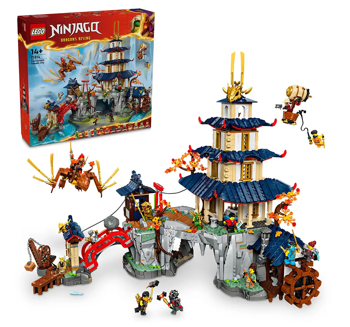 LEGO NINJAGO Tournament Temple City Adventure Toy Set 71814 (3489 Pieces), 14Y+