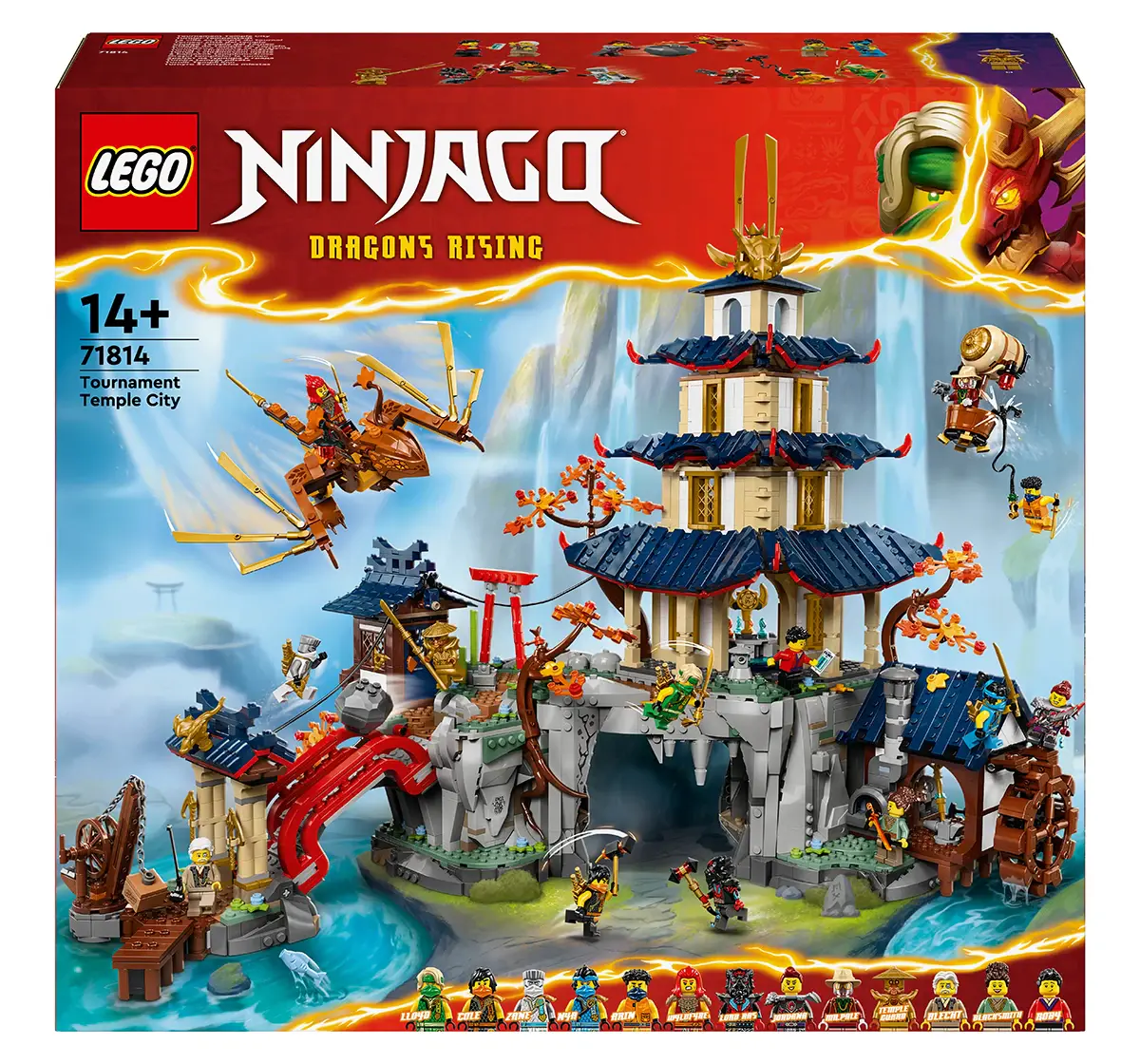 LEGO NINJAGO Tournament Temple City Adventure Toy Set 71814 (3489 Pieces), 14Y+