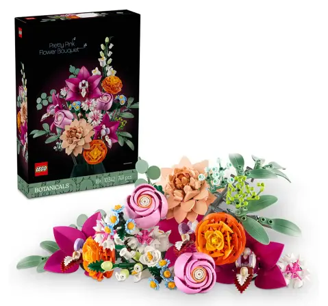 LEGO Botanicals Pretty Pink Flower Bouquet Floral Decor 10342 Building Blocks for 18Y+