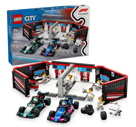 LEGO City F1 Garage & Mercedes-Amg & Alpine Cars Toy Playset 60444 Building Blocks Toys for 7Y+