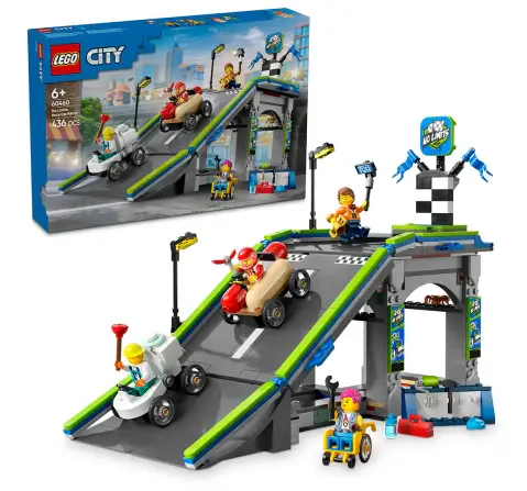 LEGO City No Limits: Race Car Ramp Track Toy Soapbox-Racing Set 60460 Building Blocks Toys for 6Y+