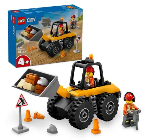 LEGO City Yellow Construction Wheel Loader Buildable Vehicle Set 60450 Building Blocks Toys for 4Y+