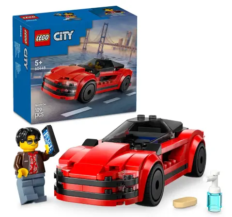 LEGO City Red Sports Car Supercar Toy Vehicle Set 60448 Building Blocks Toys for 5Y+