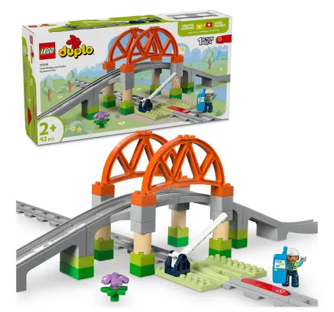 LEGO Duplo Town Train Bridge And Tracks Expansion Set 10426 Building Blocks Toys for 2Y+