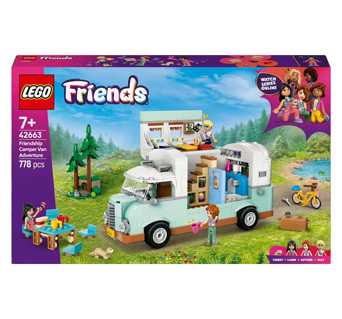 LEGO Friends Friendship Camper Van Adventure Role-Play Building Set 42663 Building Blocks Toys for 7Y+