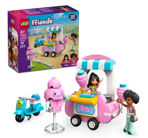LEGO Friends Cotton Candy Stand And Scooter Toy Pretend-Play Set 42643 Building Blocks Toys for 6Y+