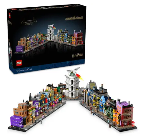 LEGO Harry Potter Diagon Alley Wizarding Shops, Wizard Set for Adults 76444 Building Blocks for 18Y+