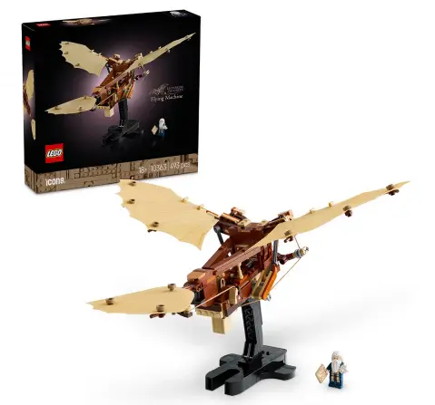LEGO Icons Leonardo Da Vinci's Flying Machine Desk Decor Set for Adults 10363 Building Blocks for 18Y+