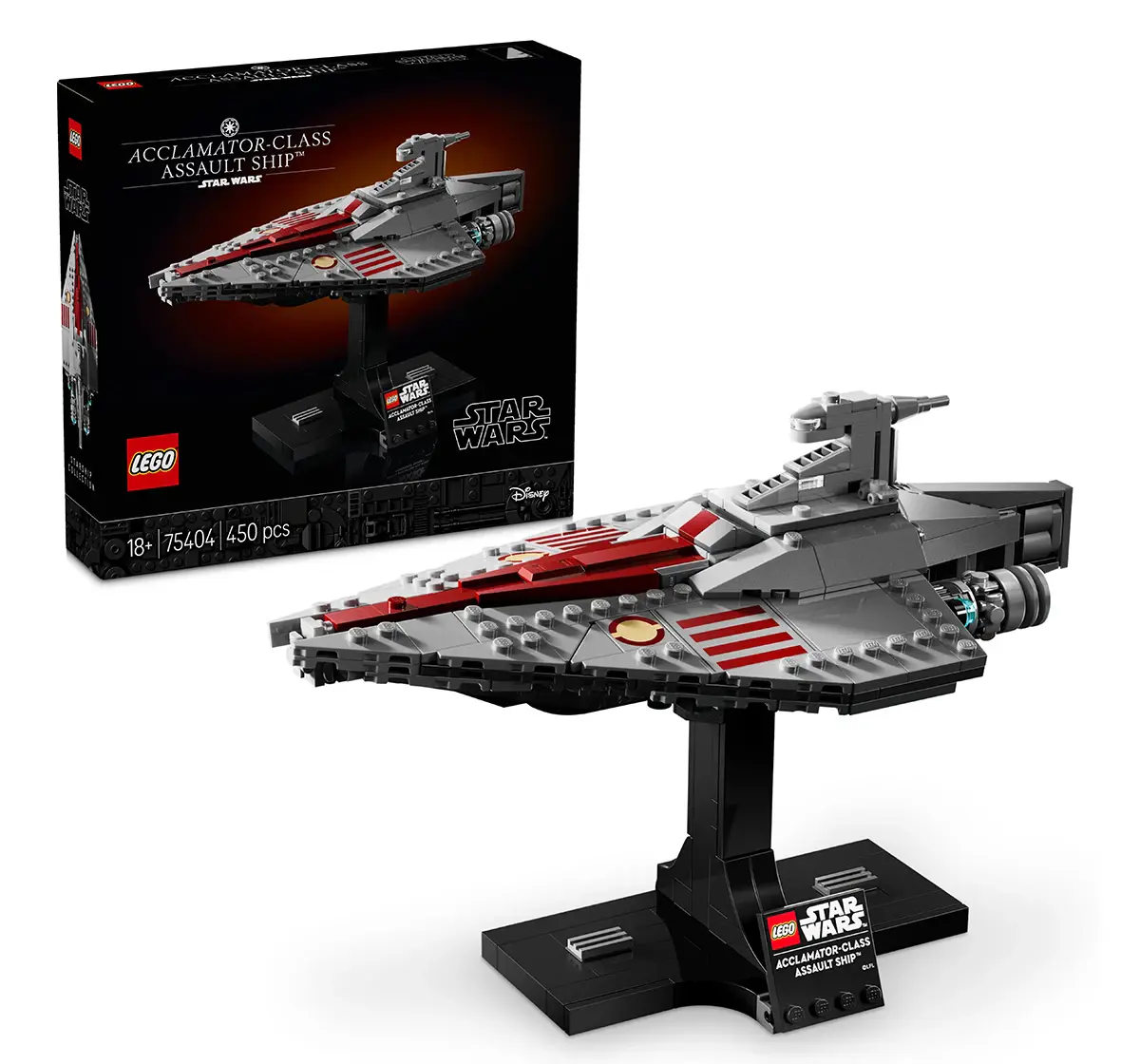 LEGO Star Wars Acclamator-Class Assault Ship, Buildable Starship Model 75404 Building Blocks for 18Y+